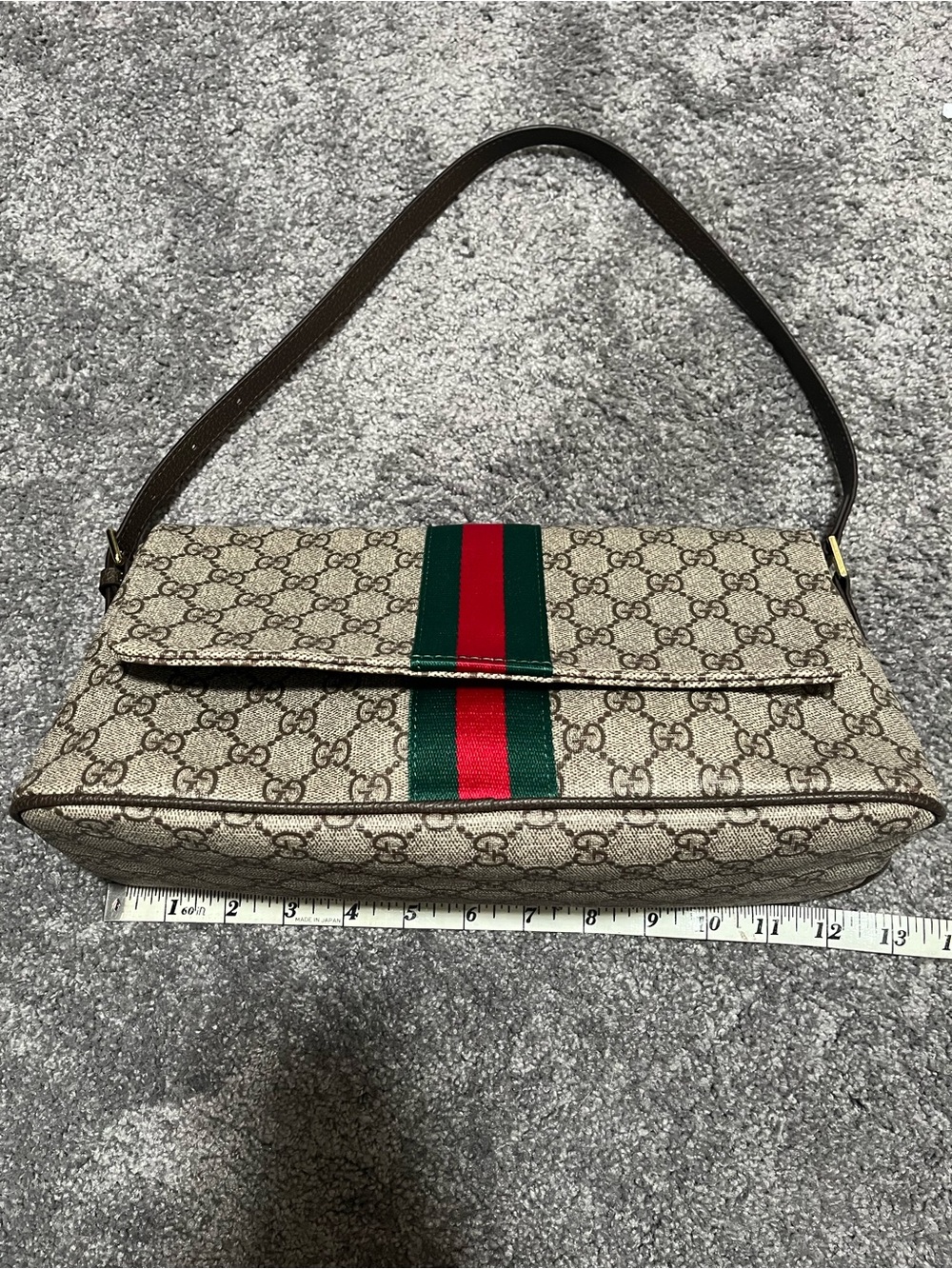 Madison bag Beige Monogram Shoulder Bag with Green and Red Stripe - Picture 2 of 8